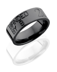 Black Zirconium Duck Band Ring 8mm 